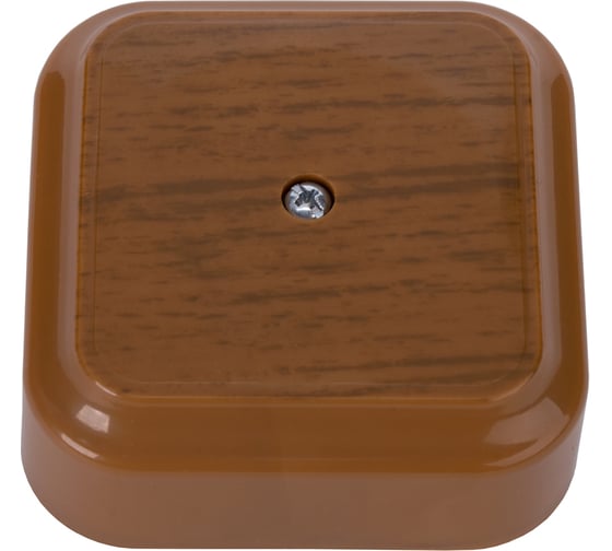 Изображение товара Распределительная коробка Bylectrica открытой установки, под кабель-канал, с клеммной колодкой, 65x65x25 мм, КМ-271 дуб темный