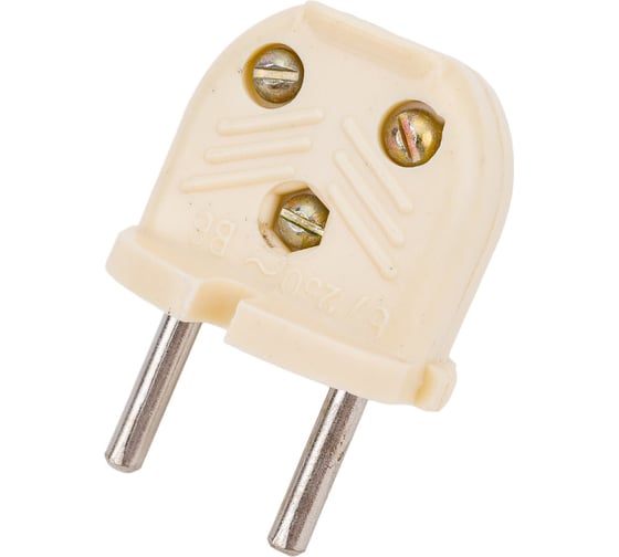 Изображение товара Электровилка ООО Ливны-Электро В6-001 разборная плоская с/ш, слоновая кость В 6141с