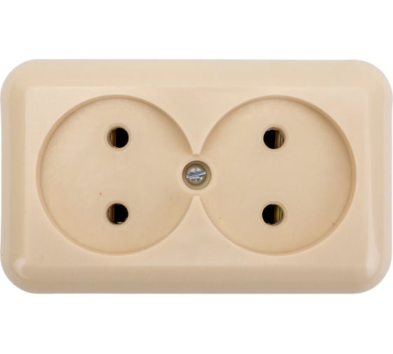 Изображение товара Розетка ООО Ливны-Электро РА 10-009 2-х местная с донышком, слоновая кость РА 1937