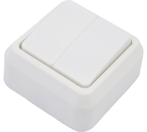 Изображение товара Выключатель ООО Ливны-Электро открытой установки А2-004 УХЛ 4 двухклавишный белый ВОП 16