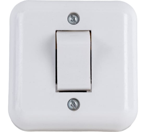 Изображение товара Одноклавишный выключатель ООО Ливны-Электро А1-001 УХЛ 4 белый ВОП 12