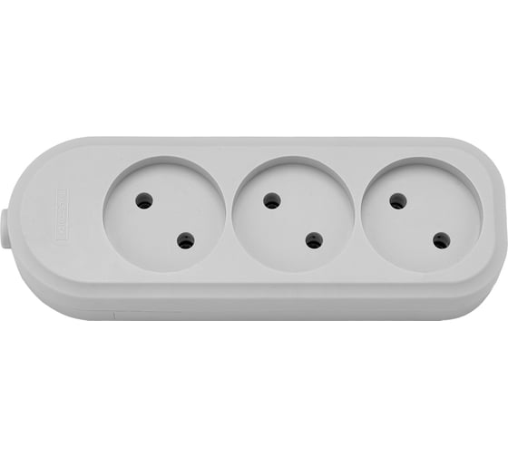 Изображение товара 3-местная переносная розетка Bylectrica с суппортом, без земли, Р16-9161 серый