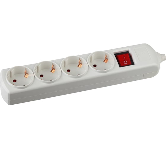 Изображение товара Колодка K-4es заземление, выключатель, 4 гнезда ЭРА C0045324