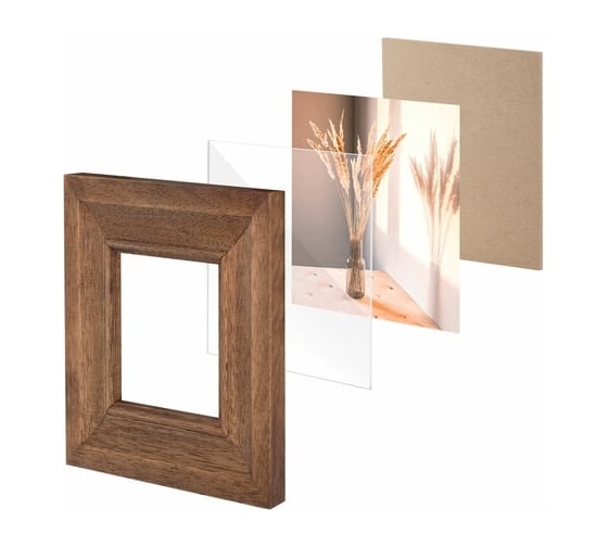 Изображение товара Рамка BRAUBERG Loft Quad из мангового дерева, фото разного размера, акриловый экран, 52x39 см 391283