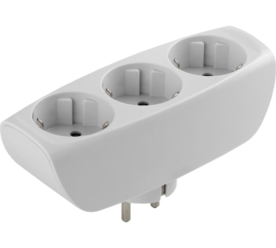 Изображение товара Тройник с заземлением и шторками SP-3e-W ЭРА белый, 3 гнезда ЭРА C0045529