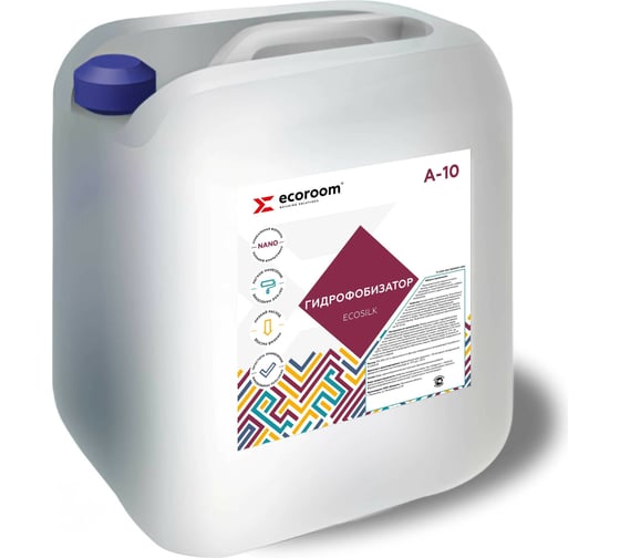 Изображение товара Гидрофобизатор ECOROOM Экосилк А-10 готовый раствор, 10 кг Е-Гидроф-3012/10
