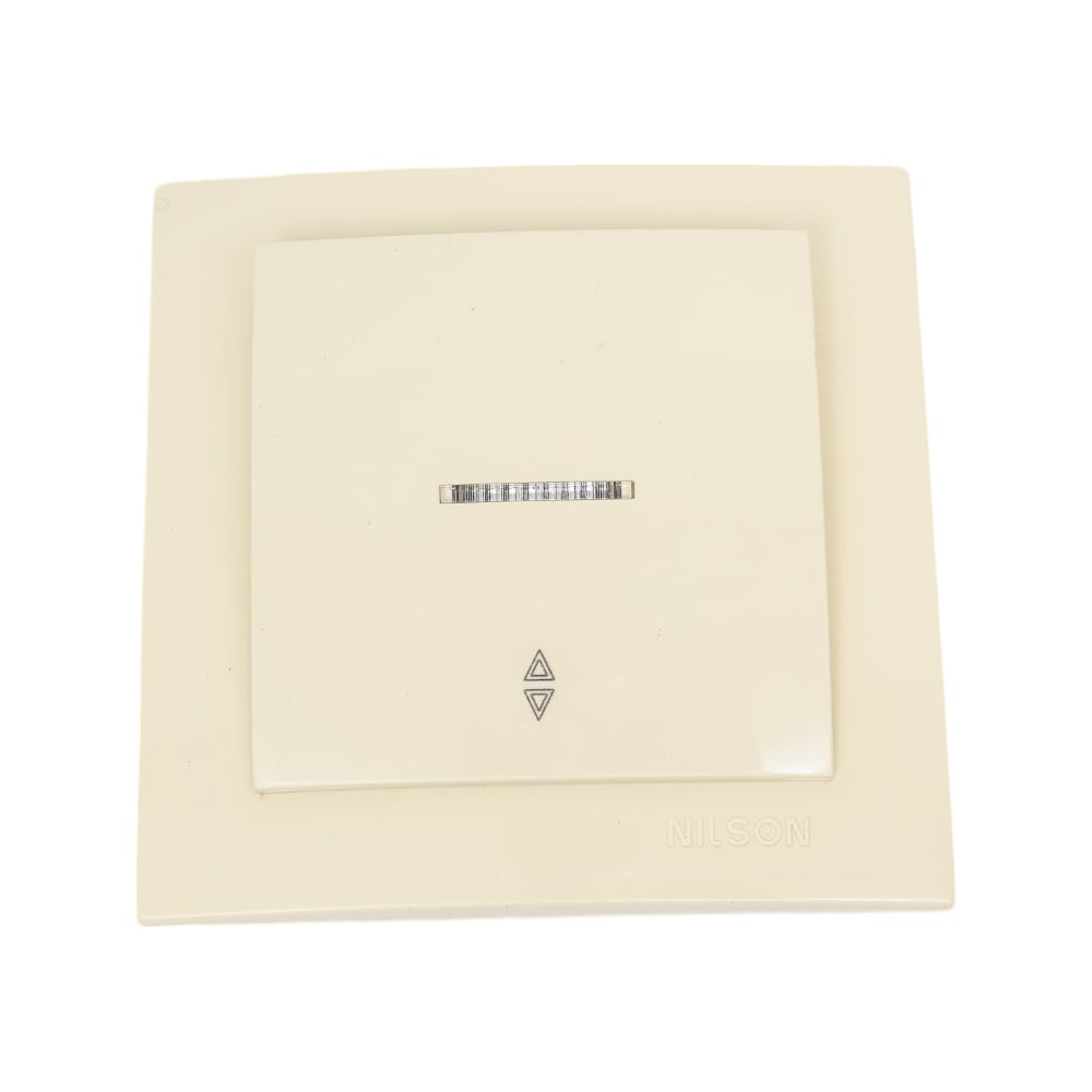 Изображение товара 1-клавишный проходной выключатель Nilson с подсветкой кремовый