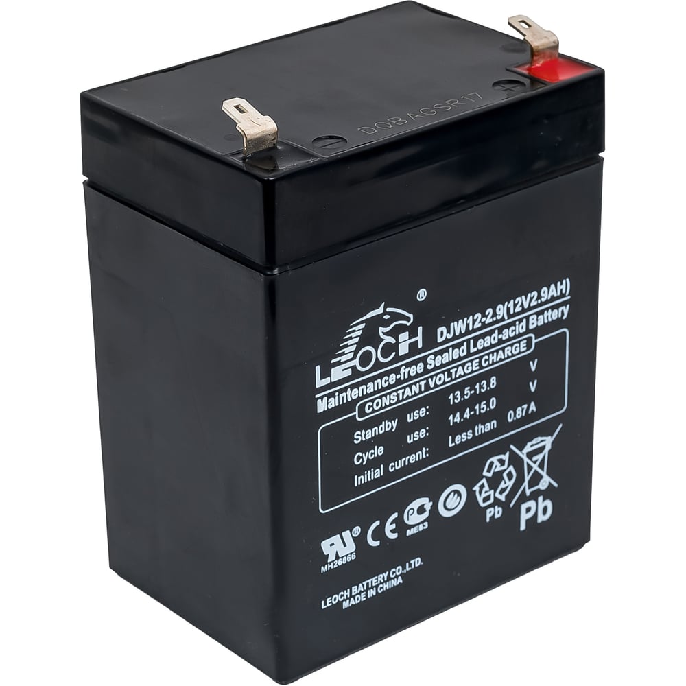 Изображение товара Аккумулятор AGM для ИБП Leoch DJW12-2.9 12В 2.9 Ач Обратная полярность