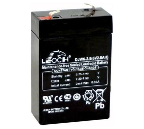 Изображение товара Аккумулятор для ИБП Leoch DJW6-2.8 6В, 2.8 Ач УТ-00001261