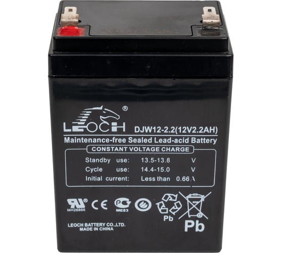 Изображение товара Аккумулятор для ИБП Leoch DJW12-2.2 12В, 2.2 Ач УТ-00001275