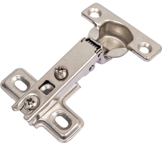 Изображение товара Мебельная петля для накладных дверей в сборе с пластиной под шуруп Левша диаметр 26мм Н=0 (2 шт.) У8-3659