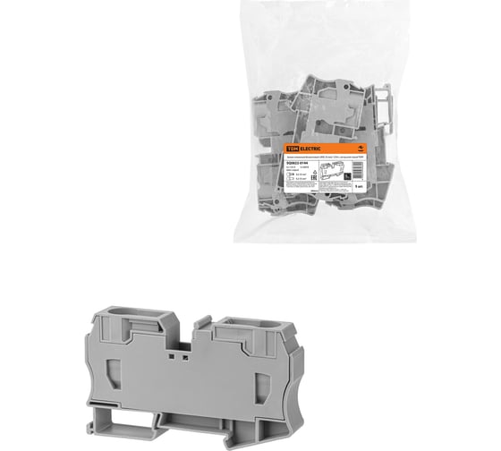 Изображение товара Клеммный безвинтовой зажим TDM ELECTRIC зкб 35мм2 125а с заглушкой серый SQ0822-0144