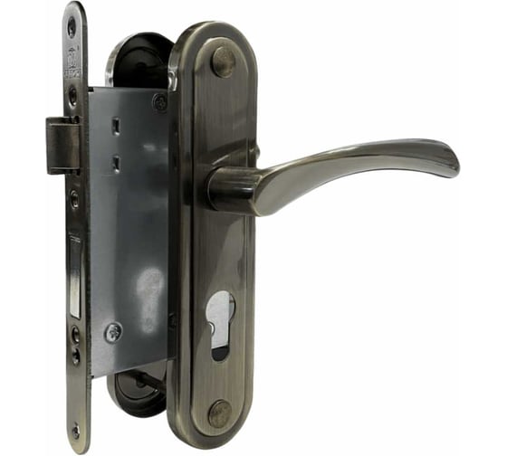 Изображение товара Врезной замок в комплекте с ручкой VETTORE 5523-2 AB бронза 20539