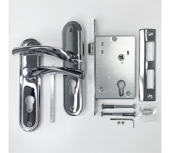 Изображение товара Врезной замок в комплекте с ручкой VETTORE 5523-2 CP хром 20540