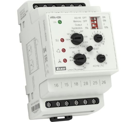 Изображение товара Реле комплексного контроля напряжения ELKO HRN-43N/24 AC/DC 24V EP НФ-00000085