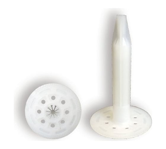 Изображение товара Гриб прямого монтажа утеплителя FIXPISTOLS Тарельчатый дюбель для монтажных пистолетов F-IN120/60 (50шт/уп) 2-1-6-1333