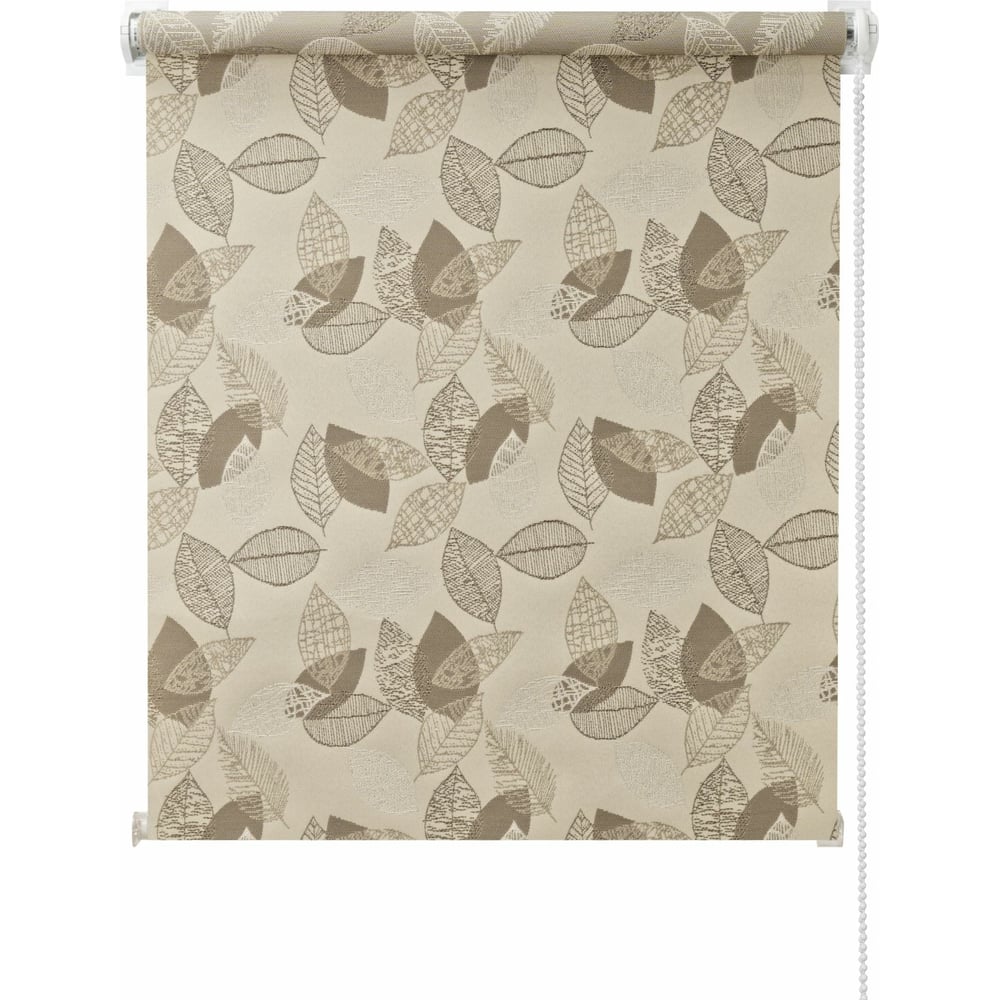 Изображение товара Миниролло ПраймДекор Листья бежевый 83x170 см рулонная штора для окна