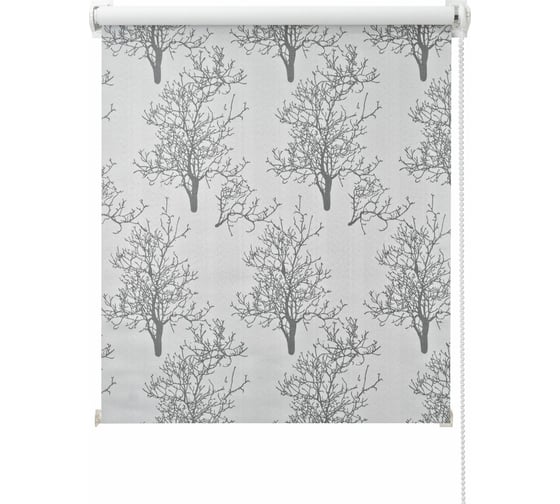 Изображение товара Миниролло ПраймДекор "Деревья", blackout, серебристо-серый, 48x170 44048149