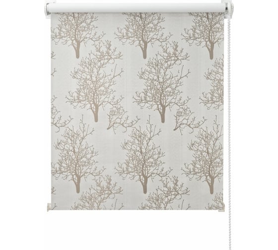 Изображение товара Миниролло ПраймДекор "Деревья", blackout, серебристо-бежевый, 43x170 44043148
