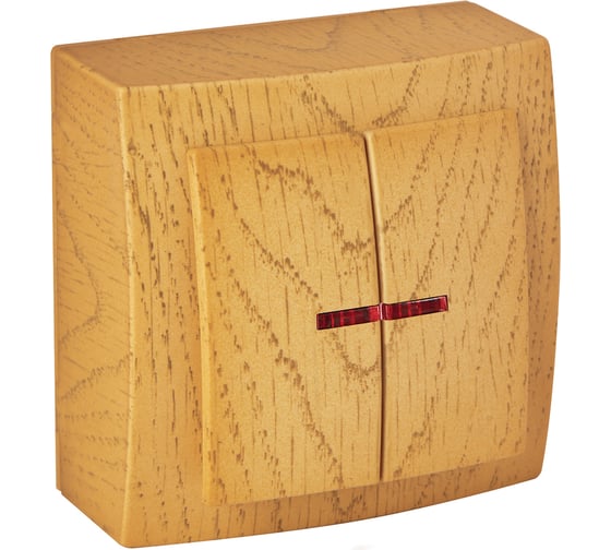 Изображение товара 2-клавишный выключатель Nilson ОУ с подсветкой, Themis, дуб 26251004