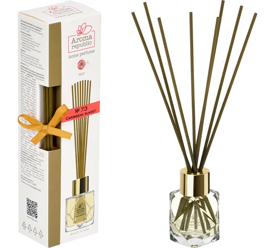 Изображение товара Ароматический диффузор в стеклянном флаконе Aroma republic №73 Caribbean sunset, 30 мл 93816