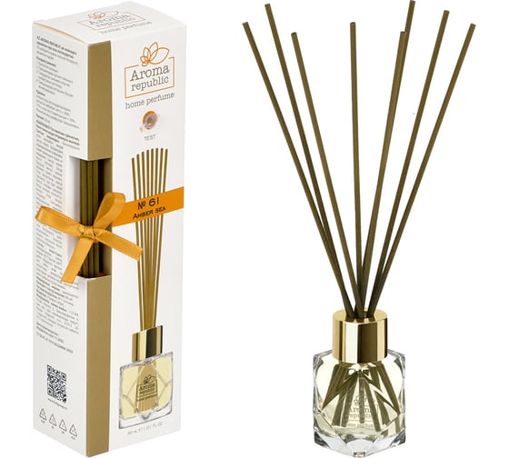 Изображение товара Ароматический диффузор в стеклянном флаконе Aroma republic №61 Amber sea, 30 мл 93807