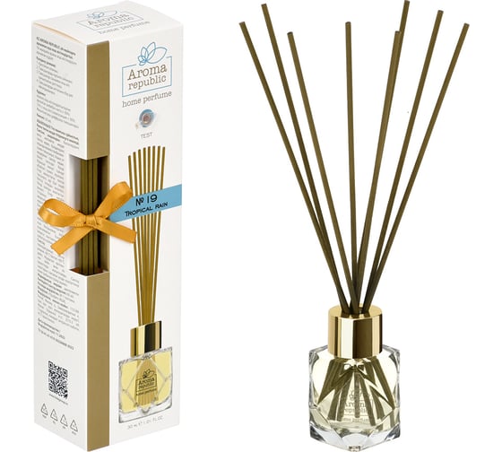 Изображение товара Ароматический диффузор в стеклянном флаконе Aroma republic №19 Tropical rain, 30 мл 93814