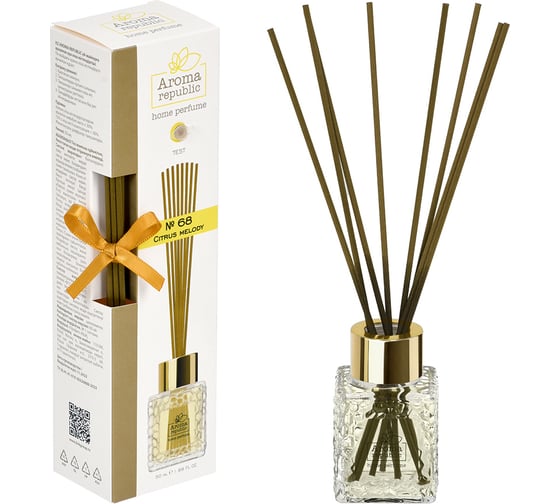 Изображение товара Ароматический диффузор в стеклянном флаконе Aroma republic №68 Citrus melody, 50 мл 93823
