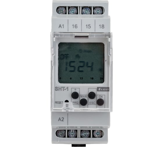 Изображение товара Цифровой коммутирующий таймер ELKO EP SHT-1/UNI одноканальное исполнение, режим программ: дневной, недельный. AC/DC 12- 240V 00000000238