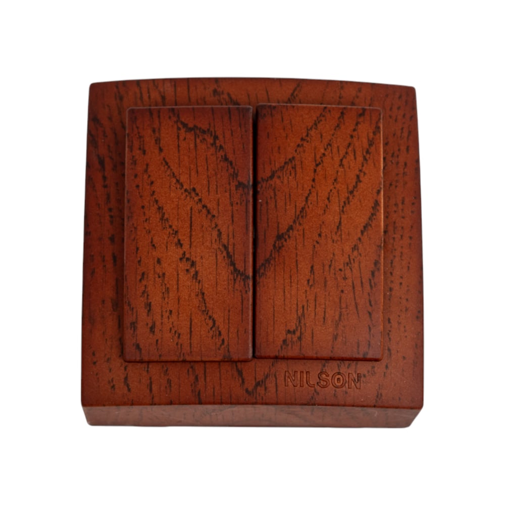 Изображение товара 2-клавишный выключатель Nilson Themis черешня 26261003 для освещения