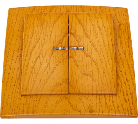 Изображение товара 2-клавишный выключатель Nilson СУ с подсветкой, TOURAN WOOD, дуб 24251004