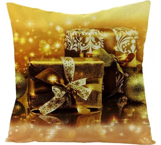 Изображение товара Набор декоративных наволочек ZDK Homium Новый Год 4 шт., золотые nglot1gold