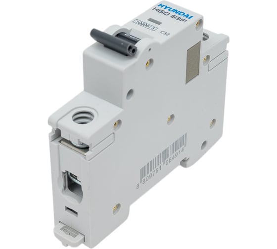 Изображение товара Автоматический выключатель Hyundai HGD63P 1PMCS0000C 00032 1п, 32А, 10kA, хар-ка C 13.04.000920