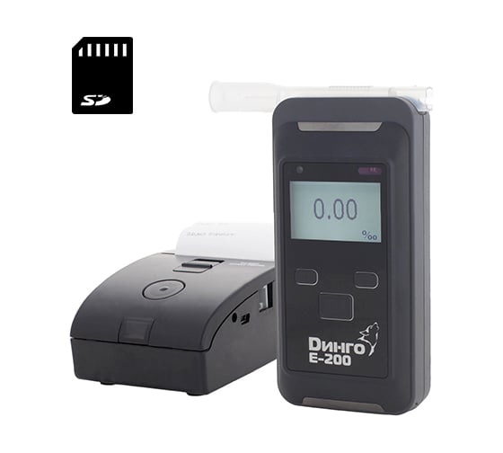 Изображение товара Алкотестер Динго с принтером и слотом для SD карты Е-200В Динго Е-200 (В) П SD