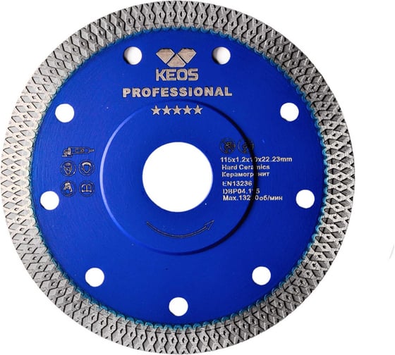 Изображение товара Диск алмазный TURBO X-tile по керамограниту (115мм/22,23) KEOS DBP04.115