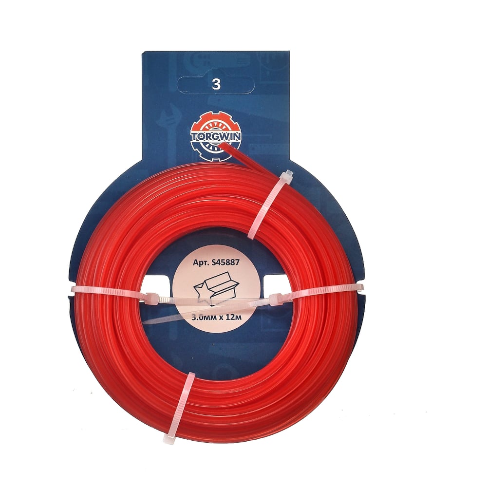 Изображение товара Леска для триммера 3 мм 15 м звезда красная Torgwin S45887