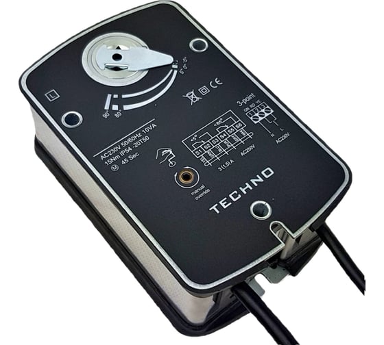 Изображение товара Электропривод противопожарный с пружиной TECHNO SF-05DFS/230V 5Nm, ON/OFF, 2SPDT, S(72С), 230AC TECHNO 610510