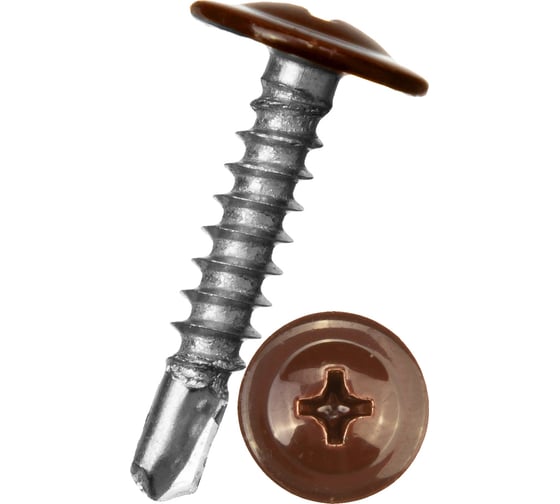 Изображение товара Саморез c пресс-шайбой HARDWEX ТМ HWX2-T-P5-4.2x13 мм, RAL 8017, 1000 шт. 3000000000342