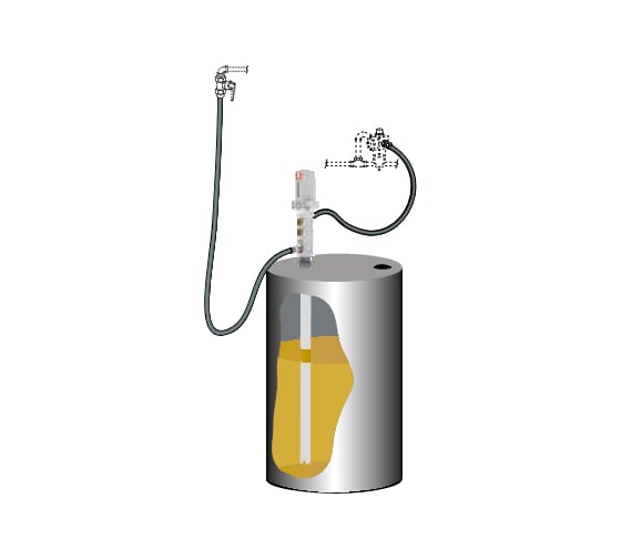 Изображение товара Комплект для откачки масла из бочки 205 л с насосом PM2 Samoa K-3/L DRUM MOUNTED PUMP KIT 379300