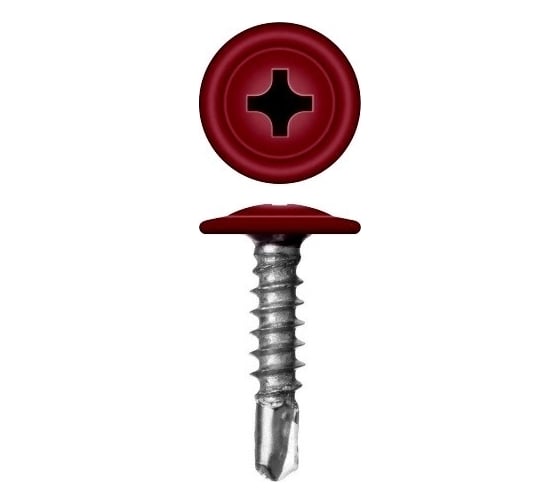 Изображение товара Саморез c пресс-шайбой HARDWEX ТМ HWX2-T-P5-4.2x13 мм, RAL 3009, 1000 шт. 3000000000199