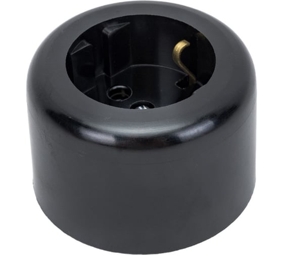 Изображение товара Электророзетка ООО Ливны-Электро РА 10-011 с заземляющим контактом, круглая, черная РА 1716