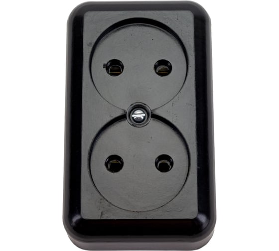 Изображение товара Розетка ООО Ливны-Электро РА 10-009 2-х местная, черная РА 1932