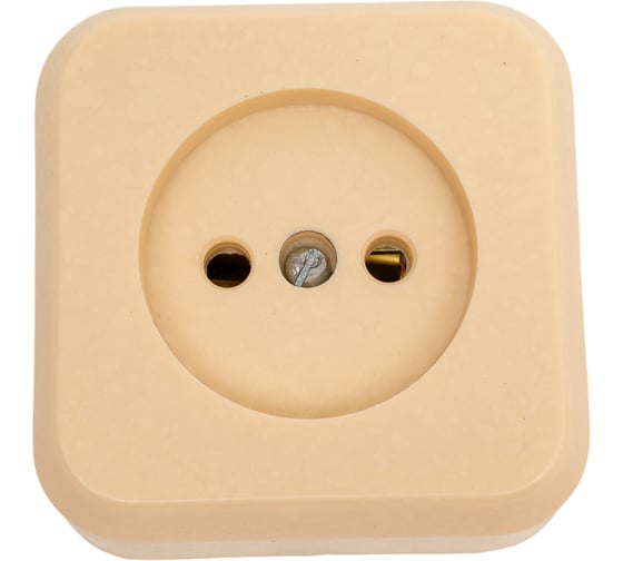 Изображение товара Розетка ООО Ливны-Электро РА 10-007 квадратная, слоновая кость РАф 721