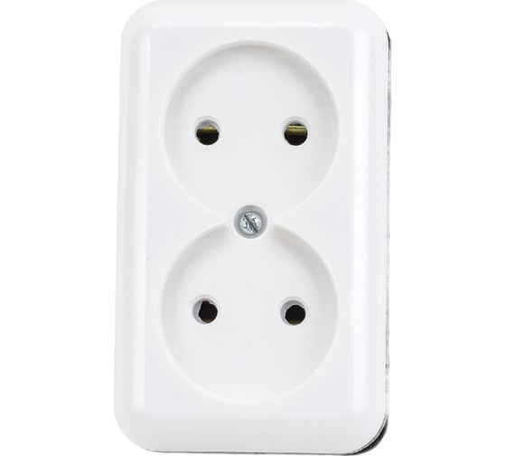 Изображение товара Розетка ООО Ливны-Электро РА 10-009 2-х местная с донышком, белая РА 1941