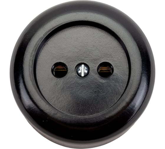 Изображение товара Розетка ООО Ливны-Электро РА 10-007 круглая, черная РА 1712