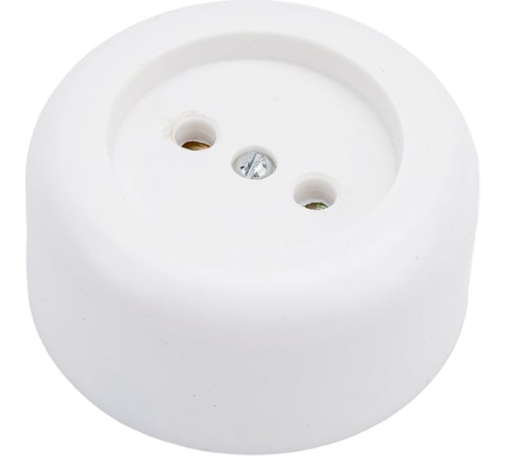 Изображение товара Круглая розетка ООО Ливны-Электро РА 10-007 белая РАф 714