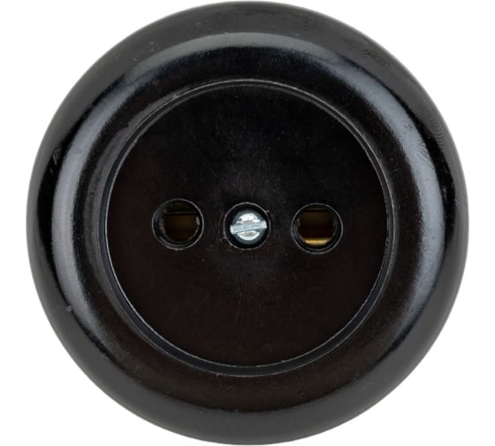 Изображение товара Круглая розетка ООО Ливны-Электро РА 10-007 черная РАф 712