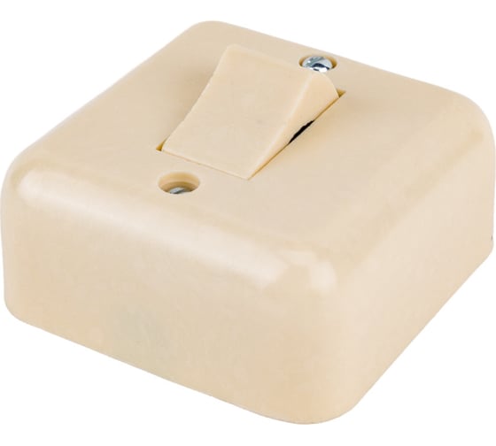 Изображение товара Одноклавишный выключатель ООО Ливны-Электро А1-003 УХЛ 4 слоновая кость ВОП 11