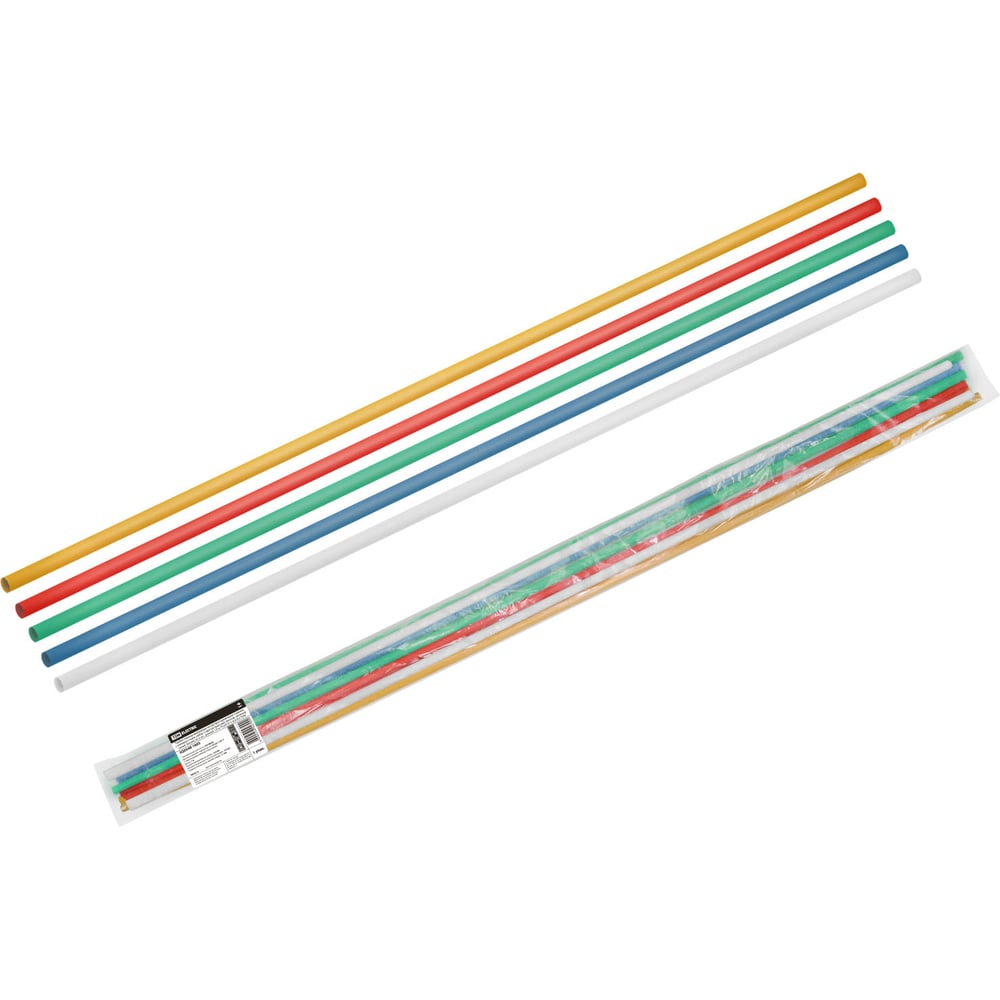 Термоусаживаемые клеевые трубки TDM ленты клеевые для декора 5 шт 1 мм 18 м разноцветные