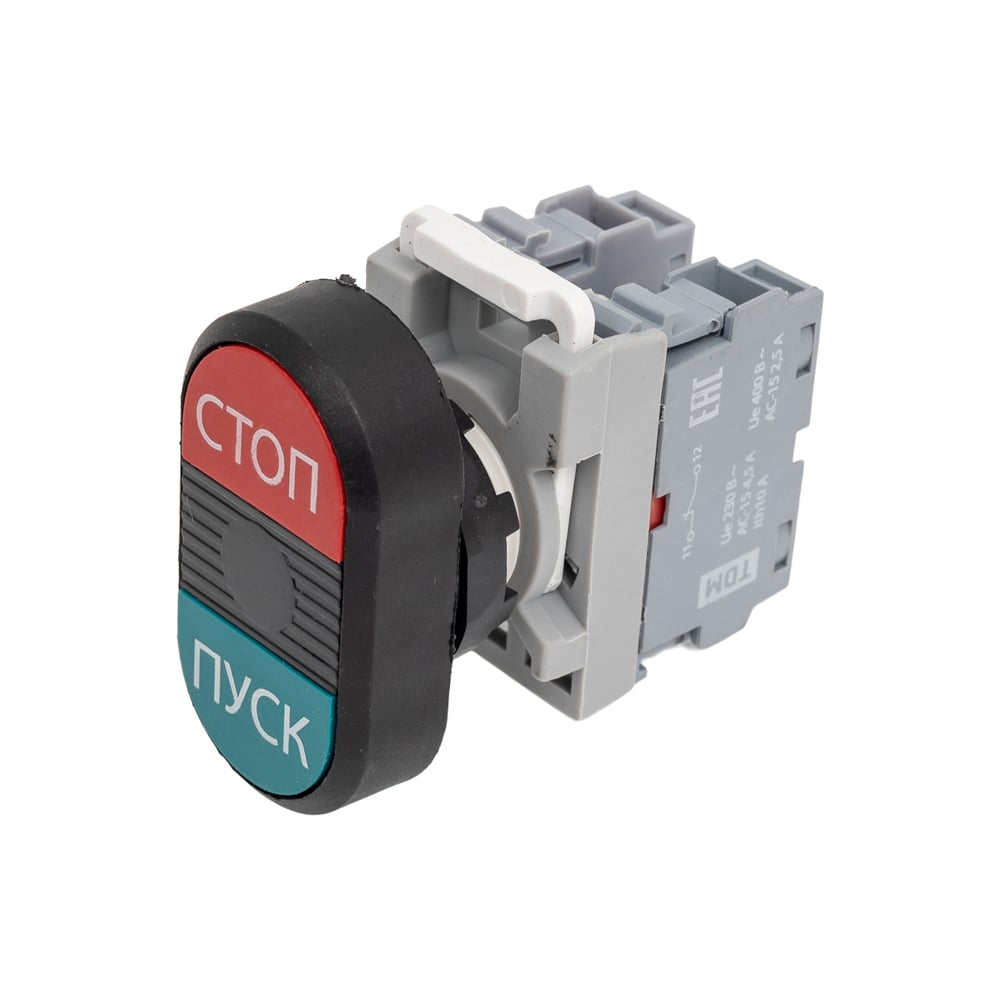 Изображение товара Кнопка TDM ELECTRIC двойная MPD4-11V в сборе, силовая, 22 мм, красный/зеленый